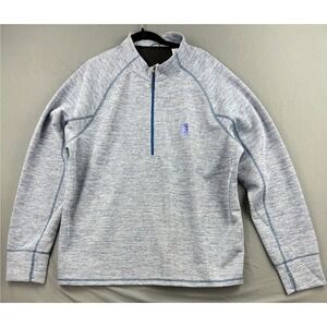 Rolls Royce Quarter Zip Pullover Mens 2XL Blue Heathered Logo 18305 Excellent
